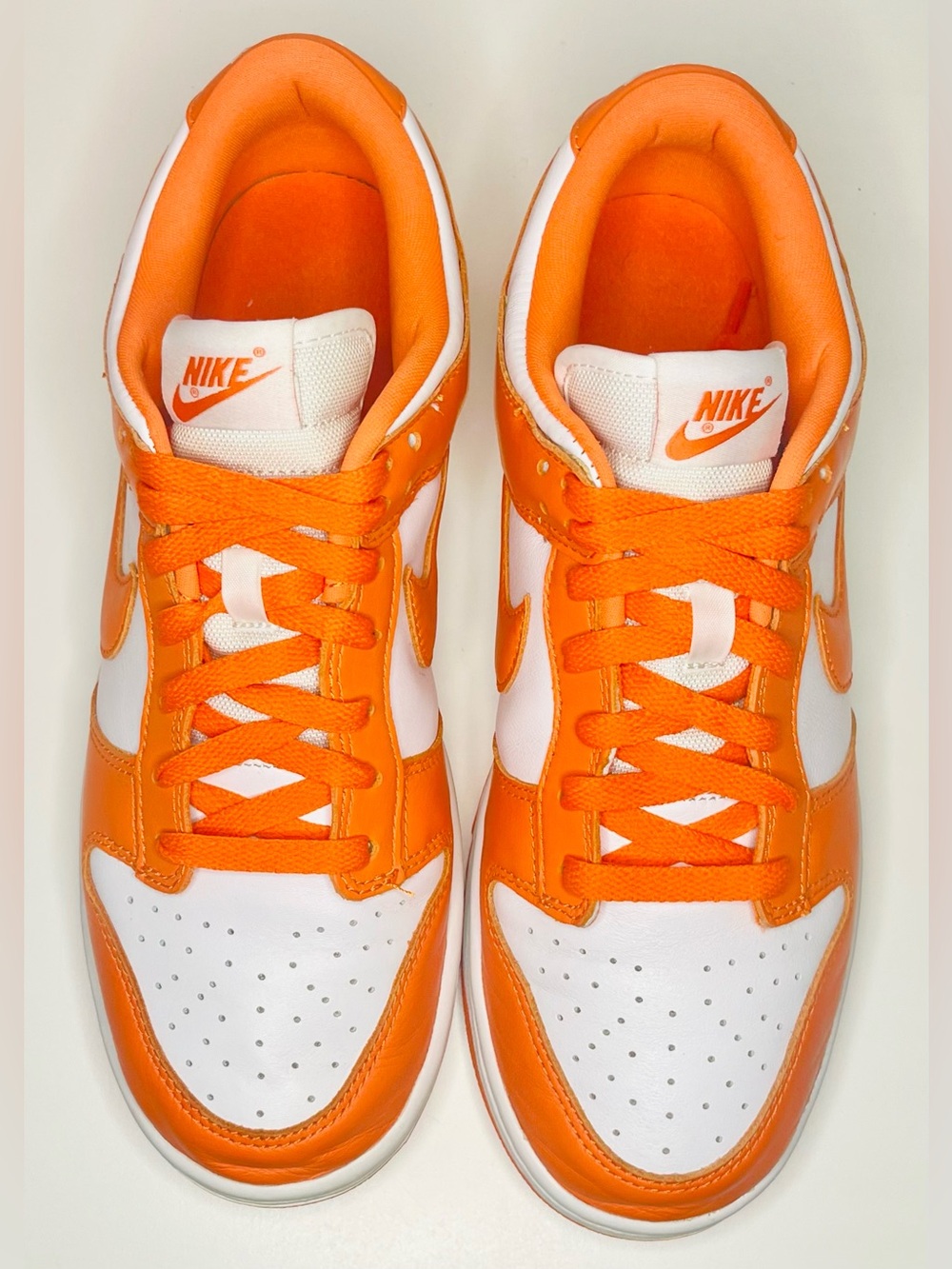 Nike Dunk Low Orange White Sneakers - Picture 4 of 7